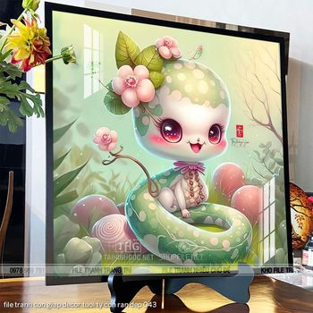 file tranh con giap decor tuoi ty con ran dep 043