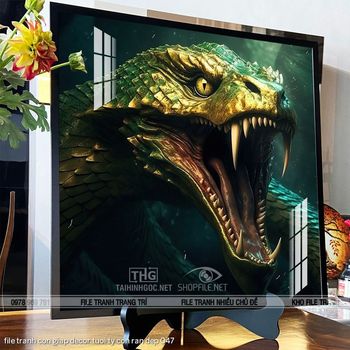 file tranh con giap decor tuoi ty con ran dep 047