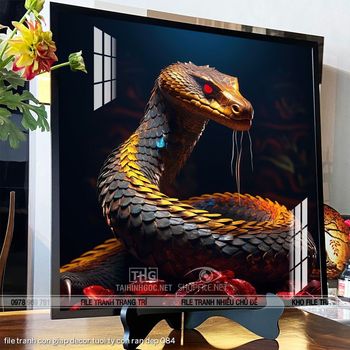 file tranh con giap decor tuoi ty con ran dep 084