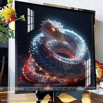 file tranh con giap decor tuoi ty con ran dep 088