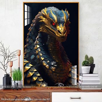 file tranh con giap decor tuoi ty con ran dep 112