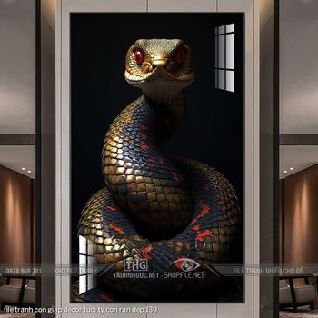 file tranh con giap decor tuoi ty con ran dep 139