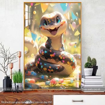 file tranh con giap decor tuoi ty con ran dep 150