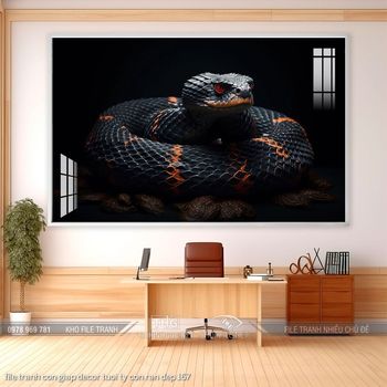 file tranh con giap decor tuoi ty con ran dep 167