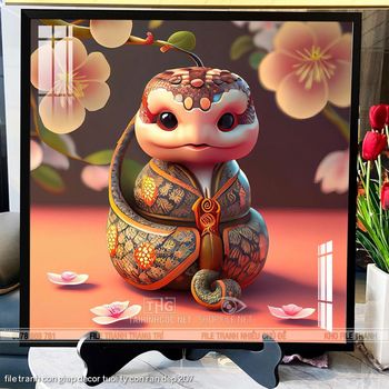 file tranh con giap decor tuoi ty con ran dep 207