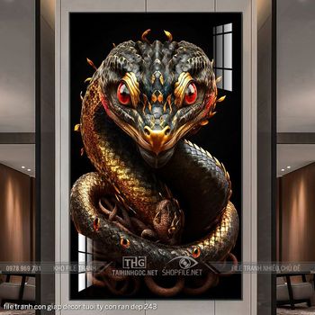 file tranh con giap decor tuoi ty con ran dep 243