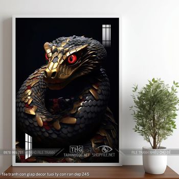 file tranh con giap decor tuoi ty con ran dep 245