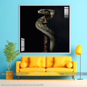 file tranh con giap decor tuoi ty con ran dep 256