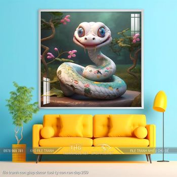 file tranh con giap decor tuoi ty con ran dep 259