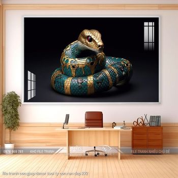 file tranh con giap decor tuoi ty con ran dep 272