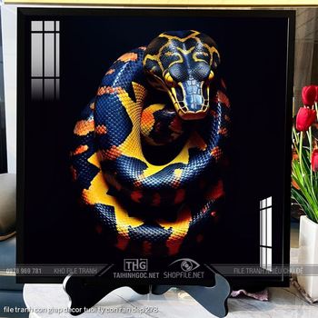 file tranh con giap decor tuoi ty con ran dep 278