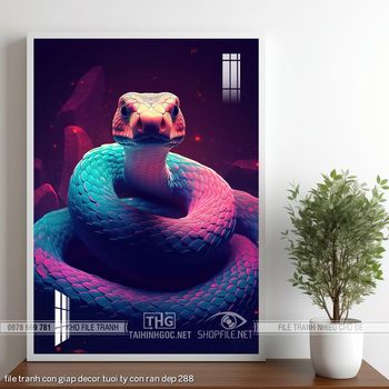 file tranh con giap decor tuoi ty con ran dep 288