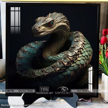 file tranh con giap decor tuoi ty con ran dep 297