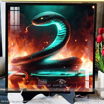 file tranh con giap decor tuoi ty con ran dep 319