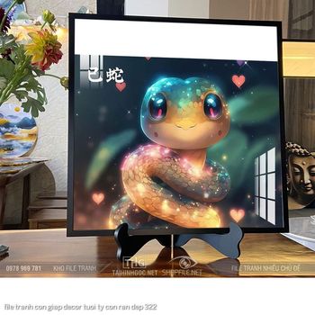 file tranh con giap decor tuoi ty con ran dep 322