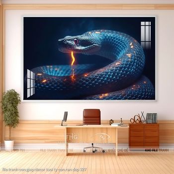 file tranh con giap decor tuoi ty con ran dep 327