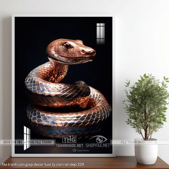 file tranh con giap decor tuoi ty con ran dep 329