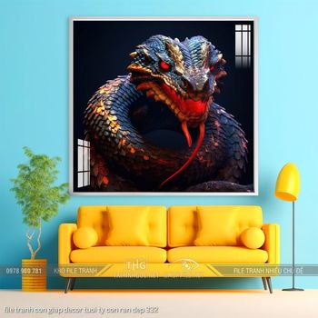 file tranh con giap decor tuoi ty con ran dep 332