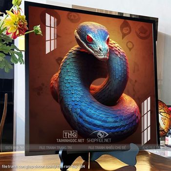 file tranh con giap decor tuoi ty con ran dep 334