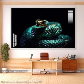 file tranh con giap decor tuoi ty con ran dep 337