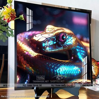 file tranh con giap decor tuoi ty con ran dep 342