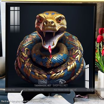 file tranh con giap decor tuoi ty con ran dep 347