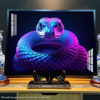 file tranh con giap decor tuoi ty con ran dep 350