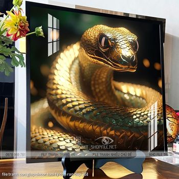 file tranh con giap decor tuoi ty con ran dep 351