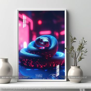 file tranh con giap decor tuoi ty con ran dep 352