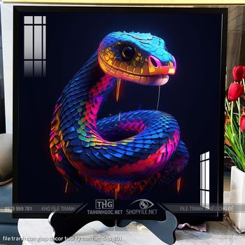 file tranh con giap decor tuoi ty con ran dep 401