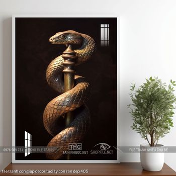 file tranh con giap decor tuoi ty con ran dep 405