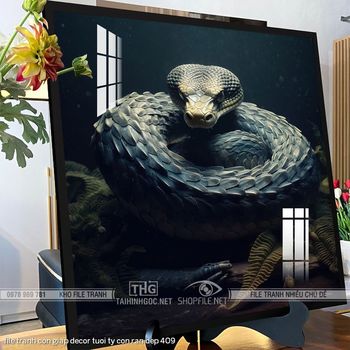 file tranh con giap decor tuoi ty con ran dep 409