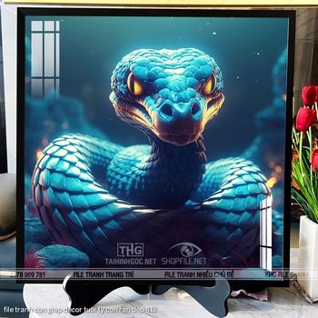 file tranh con giap decor tuoi ty con ran dep 412