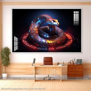 file tranh con giap decor tuoi ty con ran dep 415