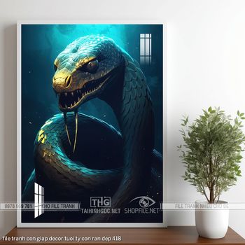 file tranh con giap decor tuoi ty con ran dep 418