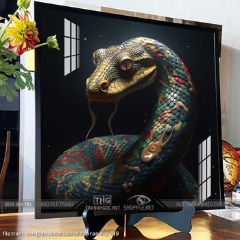 file tranh con giap decor tuoi ty con ran dep 419