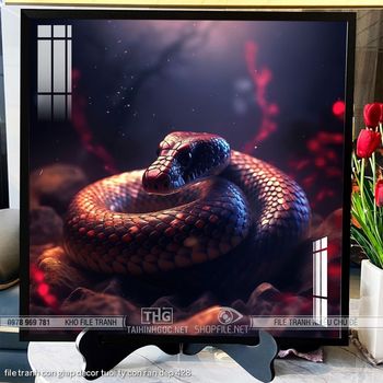 file tranh con giap decor tuoi ty con ran dep 428