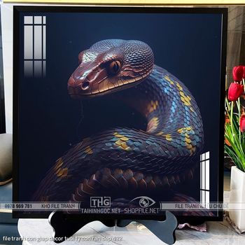 file tranh con giap decor tuoi ty con ran dep 432