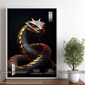 file tranh con giap decor tuoi ty con ran dep 438