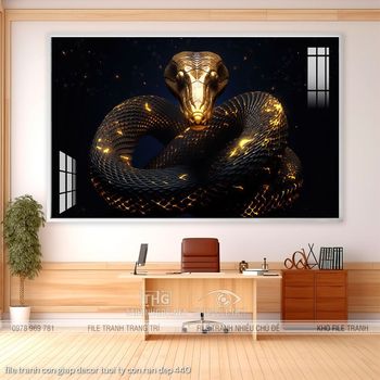 file tranh con giap decor tuoi ty con ran dep 440