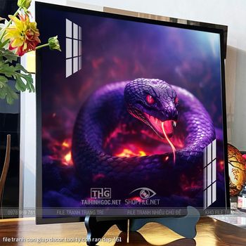 file tranh con giap decor tuoi ty con ran dep 451