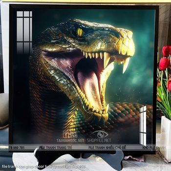 file tranh con giap decor tuoi ty con ran dep 453