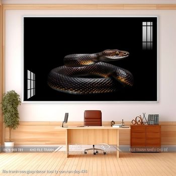 file tranh con giap decor tuoi ty con ran dep 474