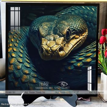 file tranh con giap decor tuoi ty con ran dep 478