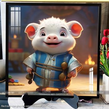 file tranh con giap hoi con heo decor 001
