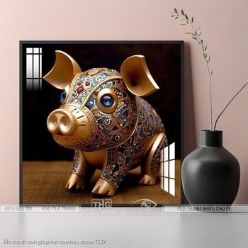 file tranh con giap hoi con heo decor 037