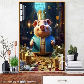 file tranh con giap hoi con heo decor 044