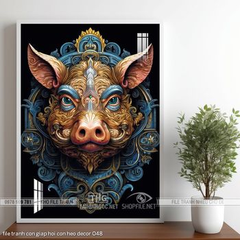 file tranh con giap hoi con heo decor 048