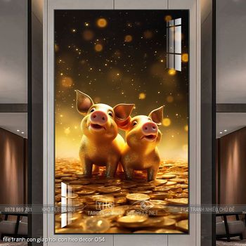 file tranh con giap hoi con heo decor 054