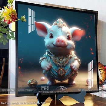 file tranh con giap hoi con heo decor 060